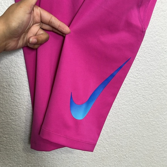Nike Fast Dri Fit Tight Fit Mid Rise 7/8 Length Leggings Pink XLarge $70 NWT - Picture 3 of 16
